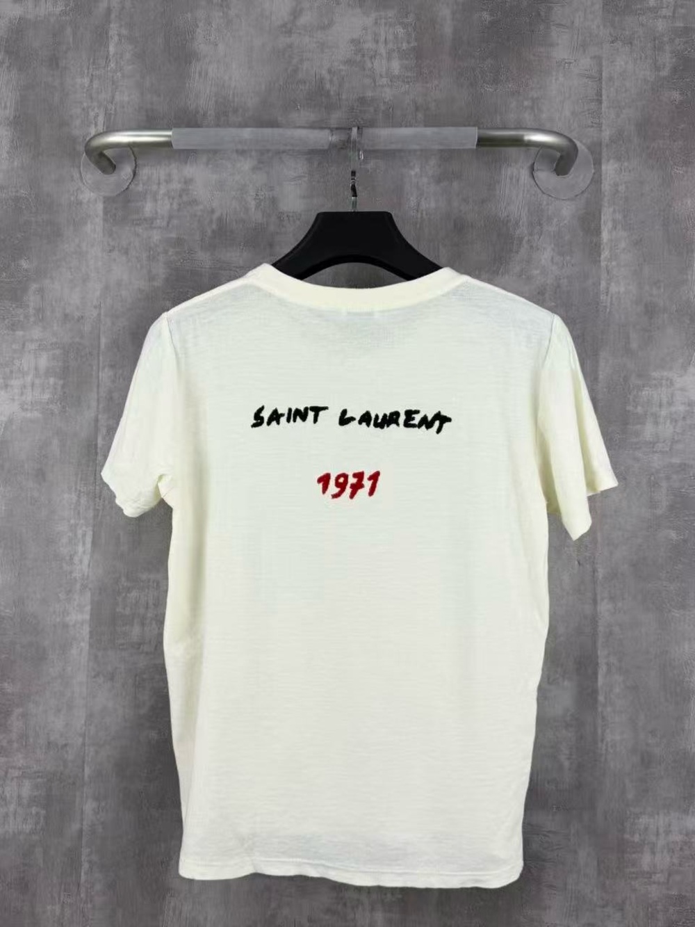 🚩steal Saint Laurent Off-White Graphic '1971' Short Sleeve Tee